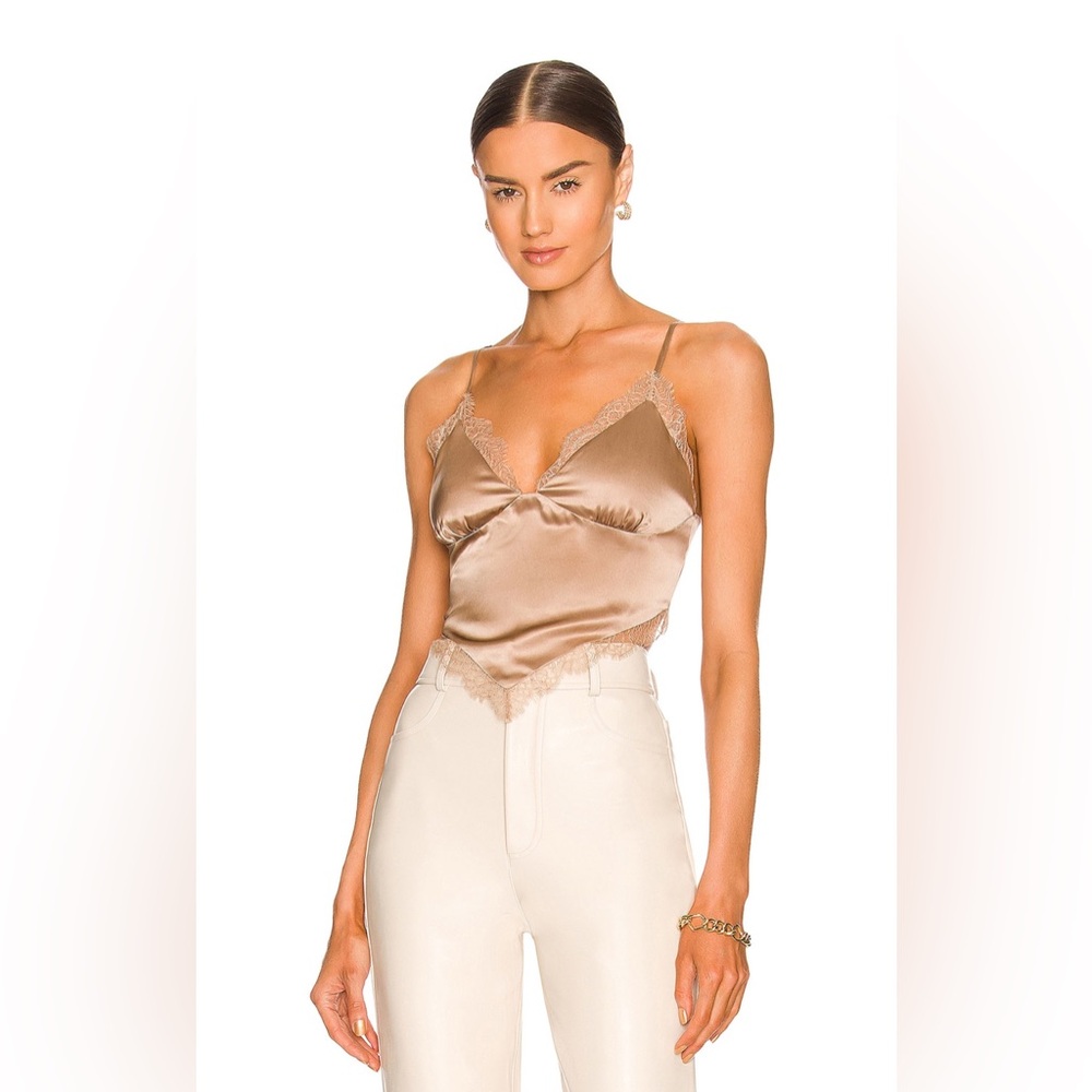Tie Back Camisole With Lace Trim